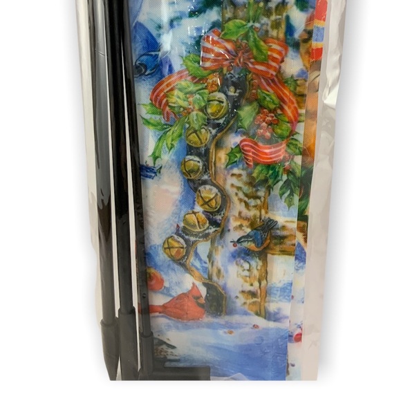 Snowman Christmas Flag Garden Flag and Pole Stake Complete Set Holiday Decor - Picture 4 of 6